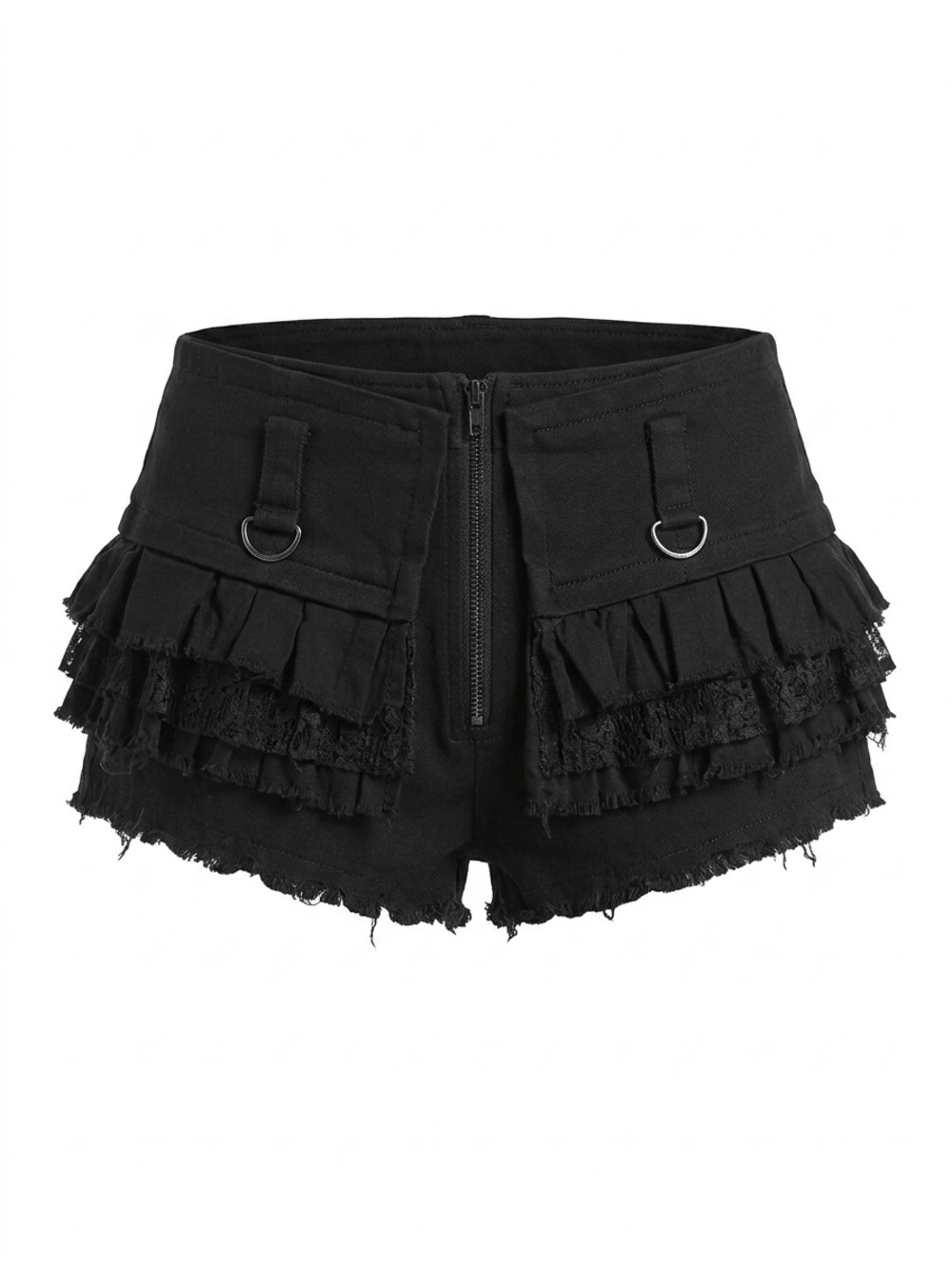 Punk Rave multilayered ruffled shorts